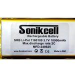 باتری لیتیوم پلیمر 3.7 ولت 10000میلی‌آمپر-1160100